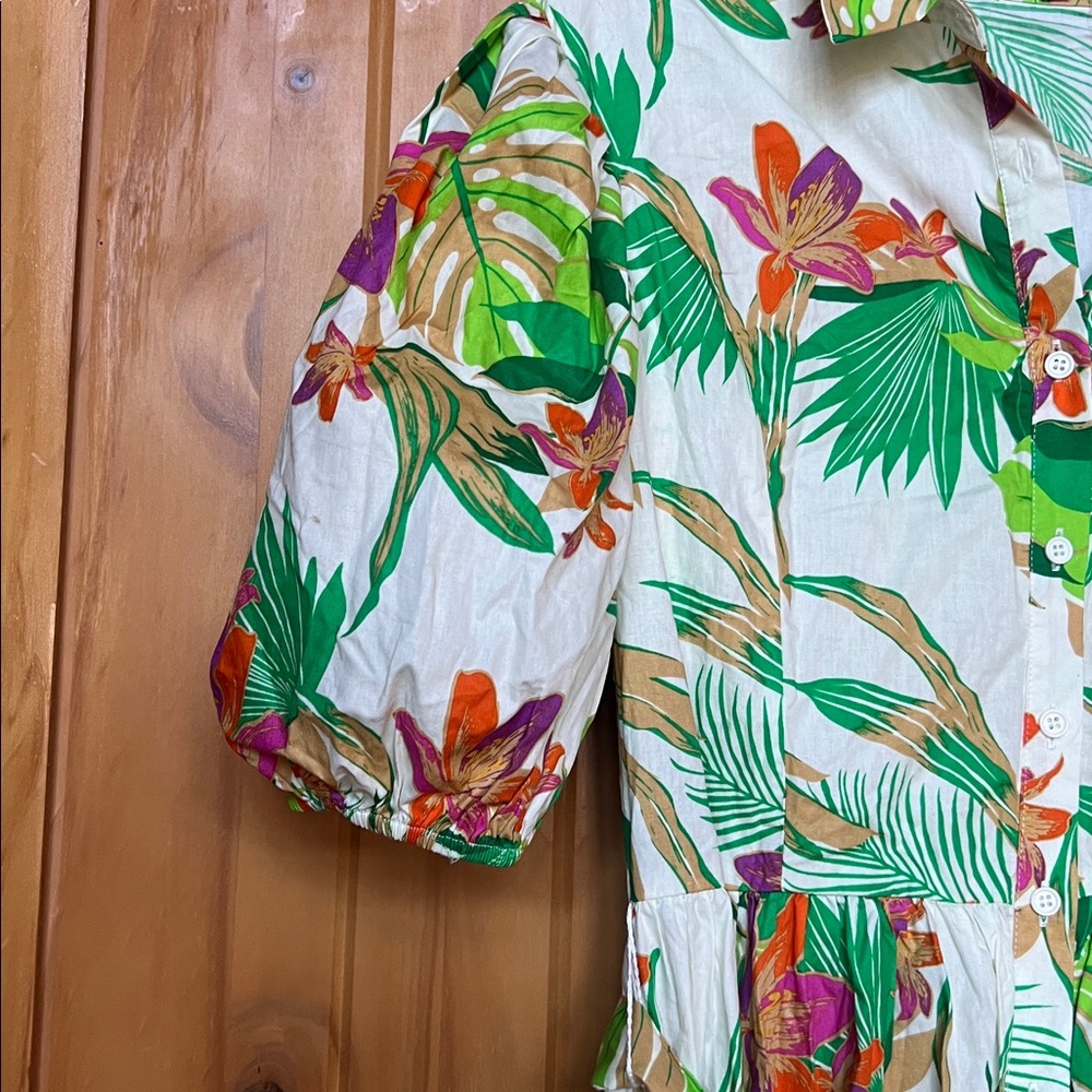 Flying tomato you know me so well poplin midi tropical Shirtdress - Picture 6 of 15